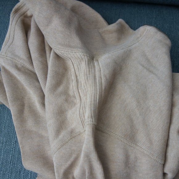 Banana Republic Tan Half Zip 100% Cotton Sweater Made in Sri Lanka Size M - Picture 10 of 13